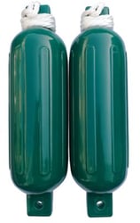 Picture of Seachoice DE77238S Twin Eye Ribbed Fender Kit 6.5" x 23" Green with Lines