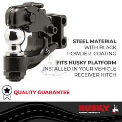 Husky Towing 33114 Pintle Hook Combo with 2-5/16" Ball 13000 lb GTW One-Mount Black — image 6