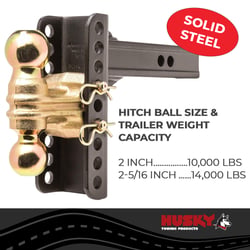 Husky Towing 33104 Adjustable Ball Mount 2" Receiver 14K Capacity Dual Hitch — image 6