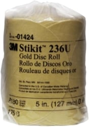 Picture of 3M 7100363725 Stickit Gold Disc Roll 5 Inch 40 Grit 100 Per Roll