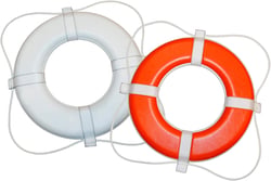 Picture of Taylor Made 383 Foam Ring Buoy 30 Inch Orange with White Grab Line