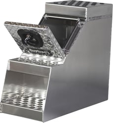 Picture of Buyers 1705181 Aluminum Step Tool Box 24H x 28D x 18W with Stainless Steel T-Handle