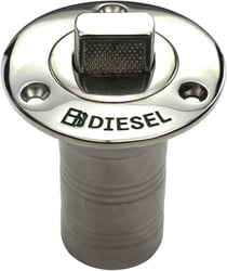 Picture of White Cap Industries 6994CBLUE 316 Stainless Steel Push-Up Deck Fill for Diesel 1-1/2" Hose