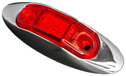 Picture of RV Designer L933 Red Oblong LED Marker Clearance Light with Chrome Bezel