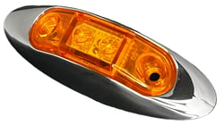 Picture of RV Designer L931 Amber LED Oblong Marker Light with Chrome Bezel