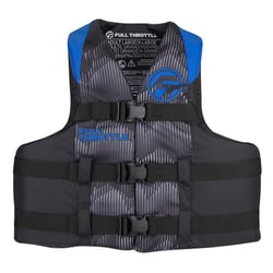 Picture of Kent Sporting Goods 112200-500-030-22 Full Throttle Adult Nylon Life Jacket Blue/Black Small/Medium