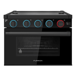 Picture of Furrion FGR17G3MA1B-BG 17" 3-Burner RV Gas Range with Oven and Glass Cover