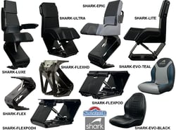 Picture of Springfield Marine PGEX0000-T Shark EVO-Lite Boat Seat with FLEXpod Suspension Teal