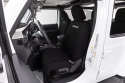 Picture of Covercraft SSJ2468FJ11WFBK Endura Waterproof SeatSaver Front Row Seat Covers with Jeep Logo Black
