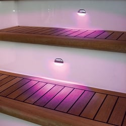 Picture of Hella 958126541 Apelo RGB Step Lamp Marine LED Courtesy Light - Chrome Cap