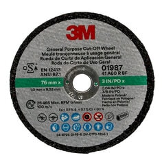 Picture of 3M 7100229882 General Purpose Cut-Off Wheel 3 inch x 1/32 inch x 3/8 inch