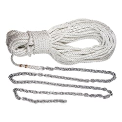 Picture of Lewmar 2020202592 Pre-Spliced Anchor Rode 150' x 1/2" Nylon Rope with 10' x 1/4" G4 Chain