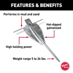 Taylor Made 30101 Legacy Series 8lb Galvanized Steel Fluke Anchor — image 2
