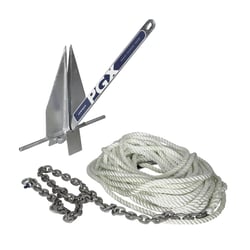 Picture of Lewmar 2020222277 PGX 8lb Galvanized Fluke Anchor Kit with Chain and Rode