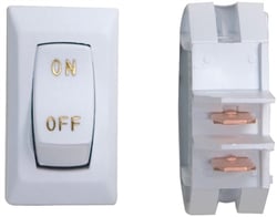 Picture of Valterra DG110PB Labeled 12V On/Off Rocker Switch White/Red 3-Pack