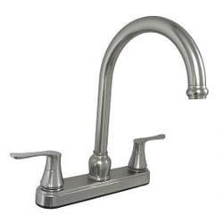 American Brass U-YNN800GSN-DH3-25MM-E 8-Inch Non-Metallic Kitchen Faucet with Gooseneck Spout - Brushed Nickel — image 2