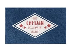 Picture of Kittrich STRB-21477-10 The Captain Is Always Right Crumb Rubber Door Mat 18x30 Navy Blue