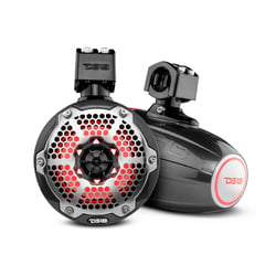 Picture of DS18 CF-X6TP Hydro 6.5" Marine Wakeboard Tower Speakers with RGB LED Lights Carbon Fiber