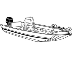 Picture of Carver Covers 71418F-10 Styled-to-Fit Jon Boat Cover 18'6" x 90" Modified V High Console