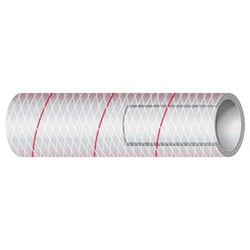 Picture of Shields Hose 16-162-0125 1/2" x 25' Clear Reinforced PVC Tubing with Red Tracer