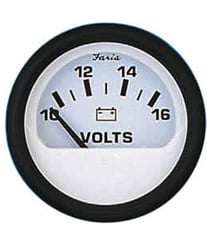 Picture of Faria Instruments F12911 Euro White Voltmeter Gauge 2 Inch 10-16 VDC