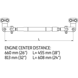 Picture of Uflex A95 S/H-32 Adjustable Tie Bar for Twin Outboard Engines 26"-32" Suzuki Honda
