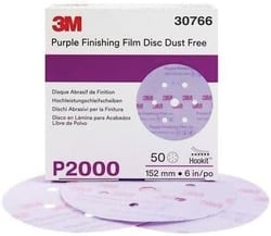 Picture of 3M 7100122799 Hookit Purple Finishing Film Abrasive Disc 260L 6 Inch P2000 Grit