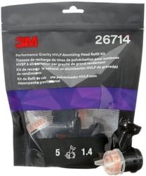 Picture of 3M 7100205981 Performance Gravity HVLP Atomizing Head Refill Kit Orange 1.4mm 5-Pack