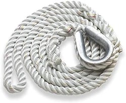 Picture of New England Ropes C629K0-32-00020 3-Strand Nylon Mooring Pendant 1 Inch x 20 Feet