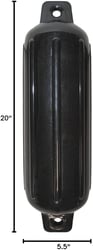 Picture of Taylor Made 252007 Storm Gard Inflatable Boat Fender 5.5" x 20" Black Onyx