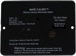 Picture of Safe-T-Alert 62-542-BL-MARINE-24V Marine Carbon Monoxide Alarm 24V Flush Mount Black