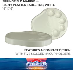 Picture of Springfield Marine 1670009 Party Platter Table Top 18" x 16" with 5 Cup Holders