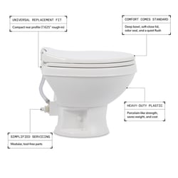 Picture of Dometic 9610008278 401 Essential RV Toilet with Plastic Bowl Short White