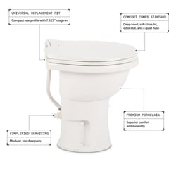 Picture of Dometic 9610008259 410 Ceramic RV Toilet Standard Height White