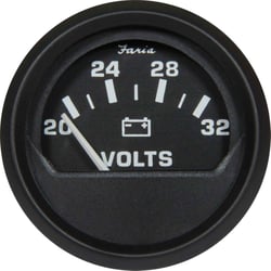 Picture of Faria Instruments F12860 Euro Black Voltmeter 24V 20-32V Marine Gauge 2 Inch