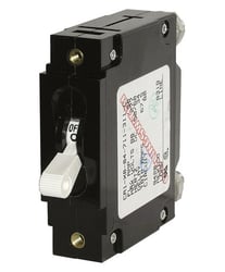 Picture of Blue Sea Systems 7351-BSS C-Series Single Pole Toggle Circuit Breaker 10 Amp White