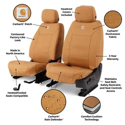Picture of Covercraft GTF4431ABENCC Carhartt PrecisionFit Custom Seat Cover - Brown