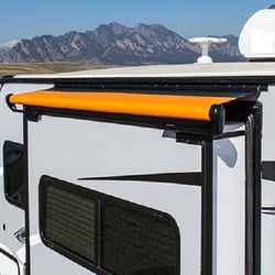 Picture of Carefree HI0606262TR Alpine 60" RV Slide-Out Awning Black Vinyl with Rail