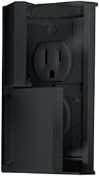 Picture of RV Designer S907 Weatherproof Black Dual Outlet with Snap Cover Plate