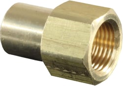 Picture of JR Products 0730225 Brass Flare to Pipe Thread Adapter 3/8" Female Flare to 1/4" MPT