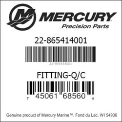 Picture of Quicksilver 865414001 Quick Connect Fitting for Mercury Marine Fuel Systems