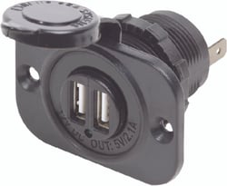 Picture of Seachoice 14998 Dual Port USB Charging Socket 2.1A Marine Panel Mount