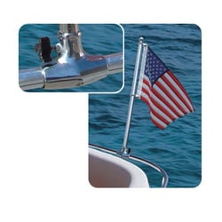 Picture of Taylor Made 2020109099 Stainless Steel Rail Mount Flag Pole Socket for 7/8" - 1" Rails