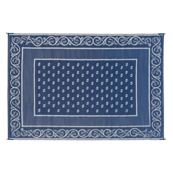 Picture of Faulkner 48701S Reversible Vineyard RV Patio Mat Blue 9x12