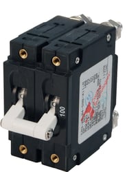 Picture of Blue Sea Systems 7258-BSS C-Series Double Pole AC Toggle Circuit Breaker 100A White