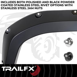 Picture of TrailFX TFT3005S Pocket Style Fender Flares with Polished Stainless Steel Rivets