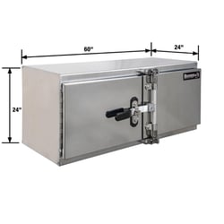 Picture of Buyers Products 1762645 Smooth Aluminum Underbody Truck Tool Box 24x24x60 Double Barn Door Cam Lock