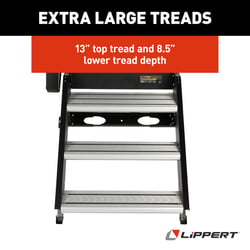 Picture of Lippert Components 2024056998 Solid Step 4.0 Premium Triple RV Entry Steps with Lift Assist 26in