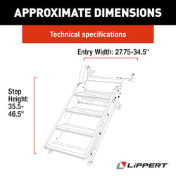Picture of Lippert Components 2024057001 Solid Step 4.0 Premium RV Steps with Lift Assist Quad 30in