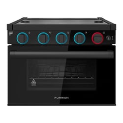 Picture of Furrion 2023048881 Front Panel Module with FFD Black Glass and Black Knobs RV Range Oven Replacement